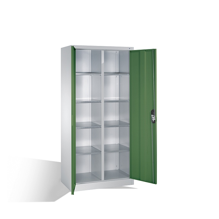 Nářaďová skříň kombinovaná - 2x4 police 93x50x195 cm, zelená dvířka - Kliknutím na obrázek zavřete