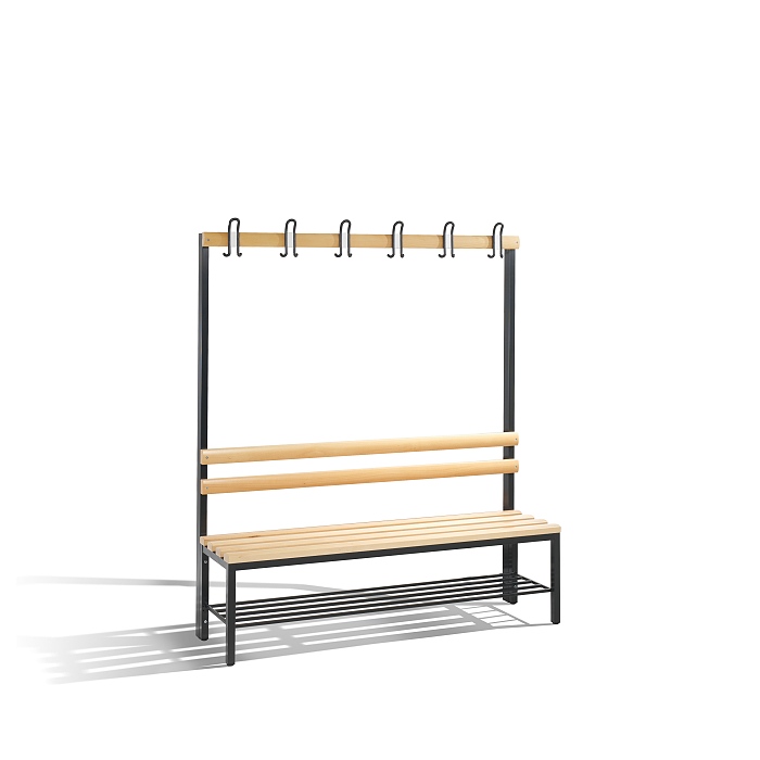 Voln stojc lavice do atny s bukovm sedkem, rotem a 4 vky 150x35x165 cm - Kliknutm na obrzek zavete