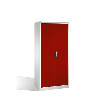 Kovová skříň na nářadí, 4 police 93x40x195 cm, červené dveře