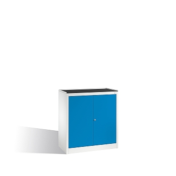 Osobní nářaďová skříňka se zásuvkou a 2 policemi, 93x50x100 cm, sv. modré dveře