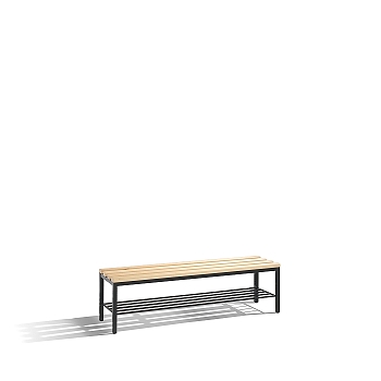 Volně stojící lavice do šatny s bukovým sedákem a roštem 150x35x42 cm