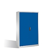 Kovová skříň na nářadí, 4 police 120x40x195 cm, tm. modré dveře
