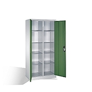 Nářaďová skříň kombinovaná - 2x4 police 93x50x195 cm, zelená dvířka
