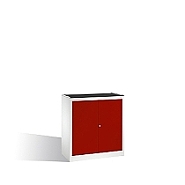 Osobní nářaďová skříňka se zásuvkou a 2 policemi, 94x50x100 cm, červené dveře