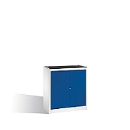 Osobní nářaďová skříňka se zásuvkou a 2 policemi, 94x50x100 cm, tm. modré dveře