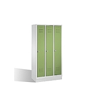 Trojdílná šatní skříň CLASSIC na soklu 90x50x185 cm, zelená dvířka