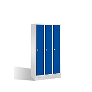 Trojdílná šatní skříň CLASSIC na soklu 90x50x185 cm, tm. modrá dvířka