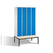 Čtyřdílná šatní skříň CLASSIC na podlavičce 61x50/81x209 cm, sv. modrá dvířka
