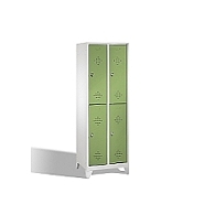 Dvojdílná dělená šatní skříň CLASSIC, 4 dveře na nohách, 61x50x185 cm, zelená dvířka