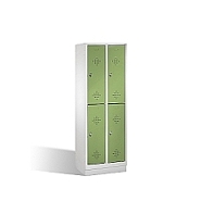 Dvojdílná dělená šatní skříň CLASSIC, 4 dveře na soklu, 61x50x185 cm, zelená dvířka