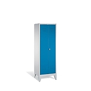 Kombinovaná dvojdílná šatní skříň, šatník/police na nohách 61x50x185 cm, sv. modré dveře