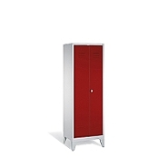Kombinovaná dvojdílná šatní skříň, šatník/police na nohách 61x50x185 cm, červené dveře