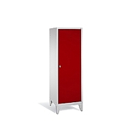 Šatní skříň CLASSIC pro 1 osobu, čistý/špinavý prostor na nohách 61x50x185 cm, červená dvířka