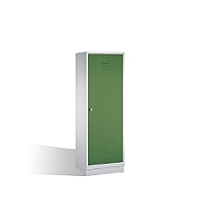 Šatní skříň CLASSIC pro 1 osobu, čistý/špinavý prostor na soklu 61x50x180 cm, zelená dvířka