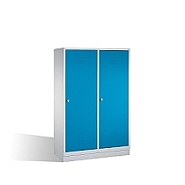 Šatní skříň CLASSIC pro 2 osoby, čistý/špinavý prostor na soklu 119x50x180 cm, sv. modrá dvířka