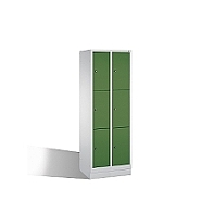 Šatní 6-ti box CLASSIC na soklu, 2 oddíly, 3 dvířka nad sebou, 61x50x185 cm, zelená dvířka Šatní 6-ti box CLASSIC na soklu, 2 oddíly, 3 dvířka nad sebou, 61x50x185 cm, zelená dvířka