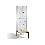 Dvojdílná dělená šatní skříň CLASSIC, 4 dveře na podlavičce, 61x50/81x185 cm
