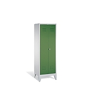 Kombinovaná dvojdílná šatní skříň, šatník/police na nohách 61x50x185 cm, zelené dveře