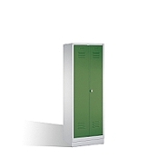 Kombinovaná dvojdílná šatní skříň, šatník/police na soklu 61x50x180 cm, zelené dveře