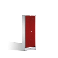 Kombinovaná dvojdílná šatní skříň, šatník/police na soklu 61x50x180 cm, červené dveře